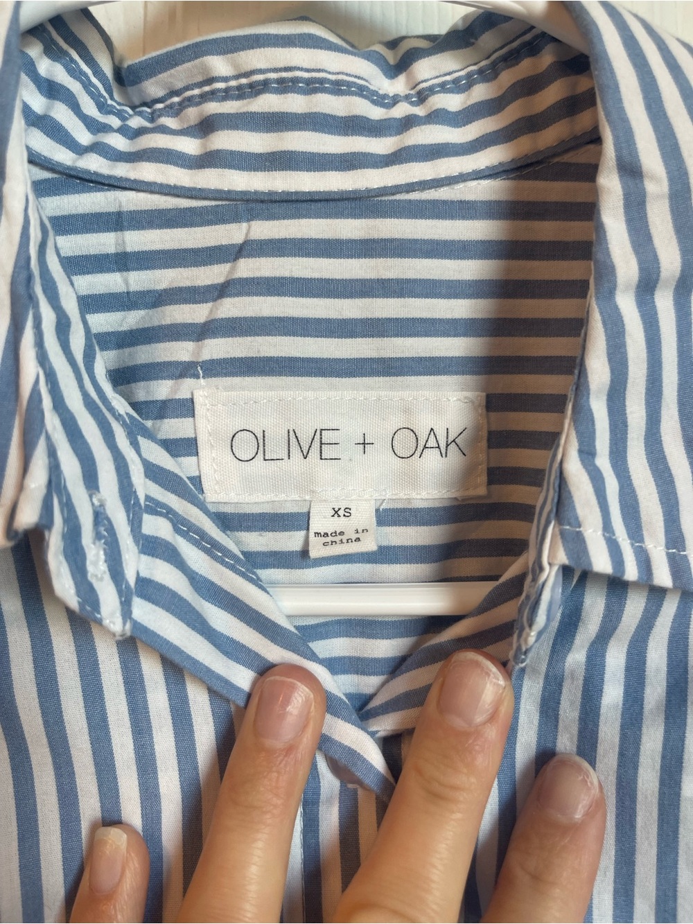 Women’s Blue & White Striped Button-Down Shirt - Picture 2 of 5